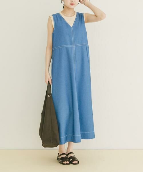 URBAN RESEARCH ITEMS / アーバンリサーチ アイテムズ ワンピース | 『洗濯可』レーヨンデニムテントワンピース | 詳細5