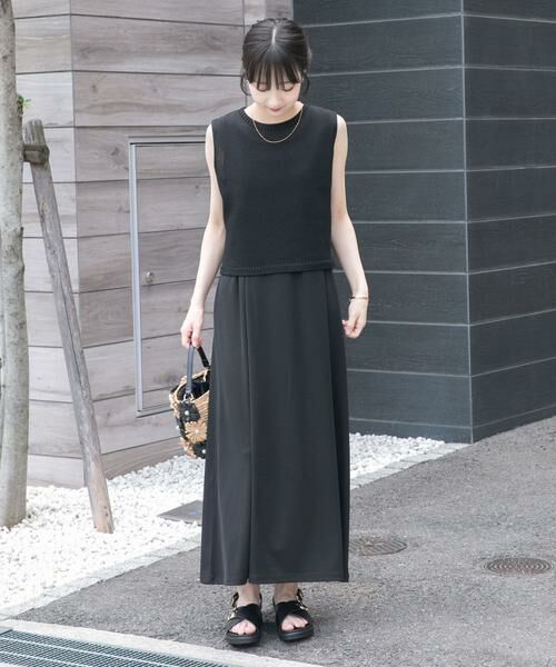 URBAN RESEARCH ITEMS / アーバンリサーチ アイテムズ ワンピース | ニットベストセットノースリーブワンピース（ブラック）