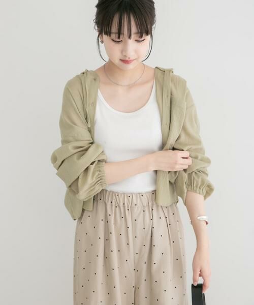 URBAN RESEARCH ITEMS / アーバンリサーチ アイテムズ シャツ・ブラウス | フードクロップドワッシャーシャツ(カーキ)