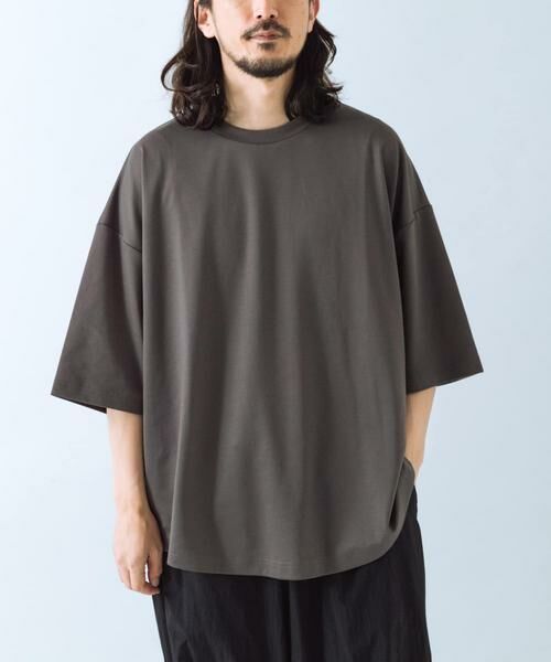 URBAN RESEARCH ITEMS / アーバンリサーチ アイテムズ Tシャツ | ワイドフィットショートスリーブポンチTシャツ（チャコールグレー）