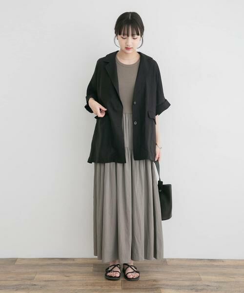URBAN RESEARCH ITEMS / アーバンリサーチ アイテムズ ワンピース | ノースリーブドッキングワンピース（カーキ）