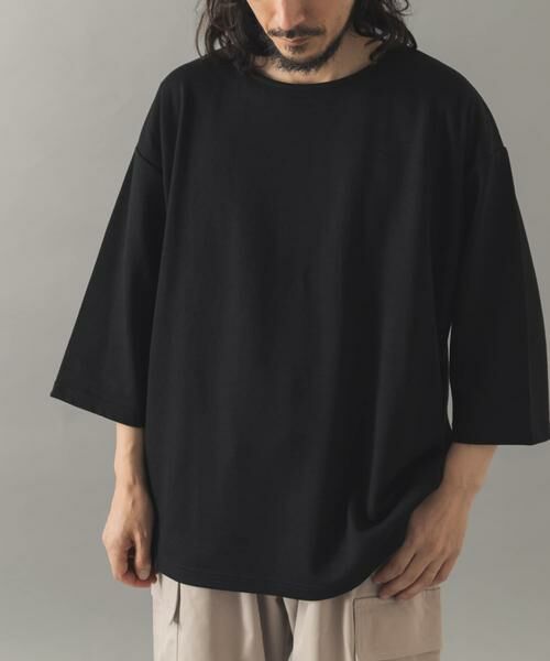 URBAN RESEARCH ITEMS / アーバンリサーチ アイテムズ Tシャツ | TCポンチ7分袖カットソー(ブラック)