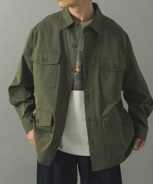 URBAN RESEARCH ITEMS / アーバンリサーチ アイテムズ ミリタリージャケット・コート | 4-pocket ツイルフィールドシャツジャケット（オリーブ）