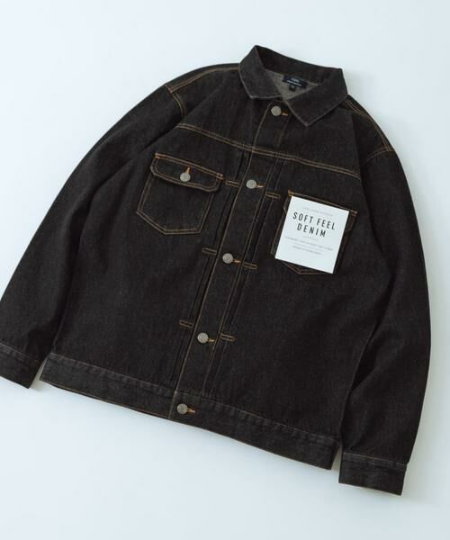 URBAN RESEARCH ITEMS / アーバンリサーチ アイテムズ Gジャン・デニムジャケット | SOFT FEEL DENIM 2NDジャケット(ブラック)