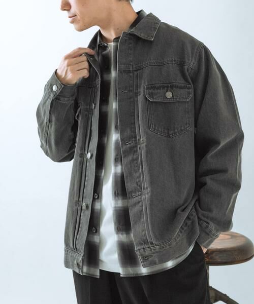 URBAN RESEARCH ITEMS / アーバンリサーチ アイテムズ Gジャン・デニムジャケット | SOFT FEEL DENIM 2NDジャケット(グレー)