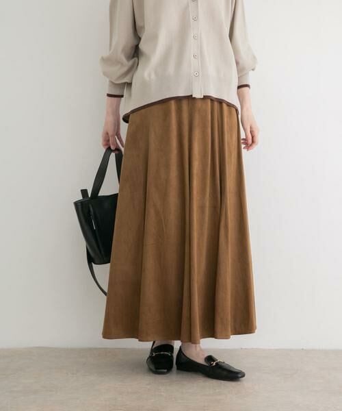 URBAN RESEARCH ITEMS / アーバンリサーチ アイテムズ ロング・マキシ丈スカート | フェイクスエードフレアスカート(ブラウン)