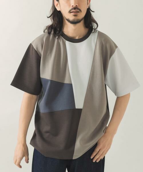 URBAN RESEARCH ITEMS / アーバンリサーチ アイテムズ Tシャツ | ブロッキングデザインポンチTシャツ（グレー系その他）