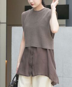 URBAN RESEARCH ITEMS / アーバンリサーチ アイテムズ シャツ・ブラウス | ノースリーブニットドッキングシャツ