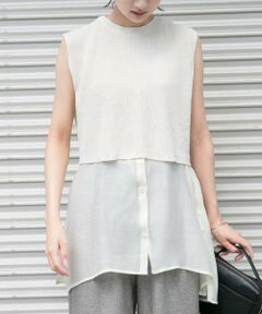 URBAN RESEARCH ITEMS / アーバンリサーチ アイテムズ シャツ・ブラウス | ノースリーブニットドッキングシャツ