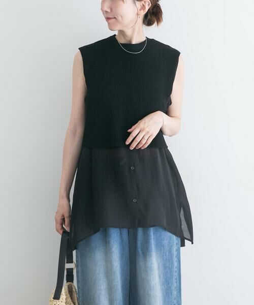 URBAN RESEARCH ITEMS / アーバンリサーチ アイテムズ シャツ・ブラウス | ノースリーブニットドッキングシャツ | 詳細25