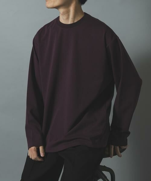 URBAN RESEARCH ITEMS / アーバンリサーチ アイテムズ Tシャツ | ダブルフェイス裏配色 長袖カットソー（ボルドー）