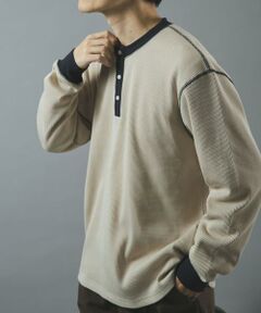 URBAN RESEARCH ITEMS / アーバンリサーチ アイテムズ Tシャツ | 配色ワッフルヘンリーネックカットソー