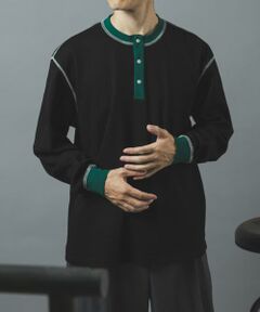 URBAN RESEARCH ITEMS / アーバンリサーチ アイテムズ Tシャツ | 配色ワッフルヘンリーネックカットソー