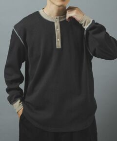 URBAN RESEARCH ITEMS / アーバンリサーチ アイテムズ Tシャツ | 配色ワッフルヘンリーネックカットソー