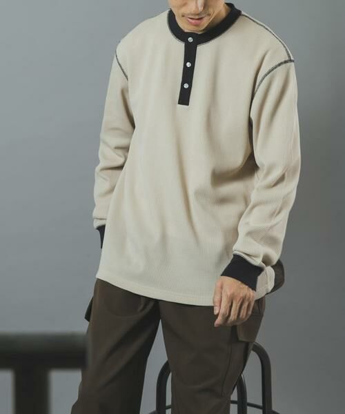 URBAN RESEARCH ITEMS / アーバンリサーチ アイテムズ Tシャツ | 配色ワッフルヘンリーネックカットソー | 詳細7