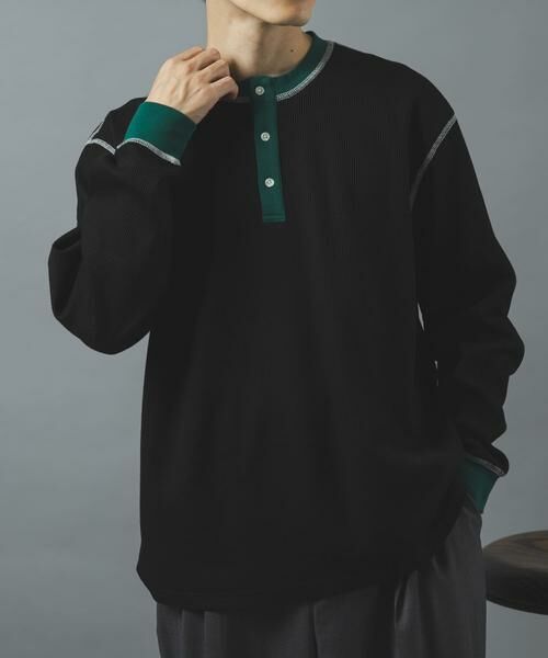 URBAN RESEARCH ITEMS / アーバンリサーチ アイテムズ Tシャツ | 配色ワッフルヘンリーネックカットソー | 詳細13