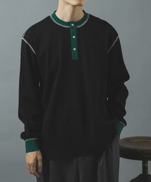 URBAN RESEARCH ITEMS / アーバンリサーチ アイテムズ Tシャツ | 配色ワッフルヘンリーネックカットソー | 詳細15