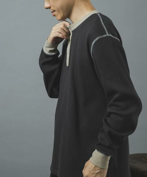 URBAN RESEARCH ITEMS / アーバンリサーチ アイテムズ Tシャツ | 配色ワッフルヘンリーネックカットソー | 詳細24