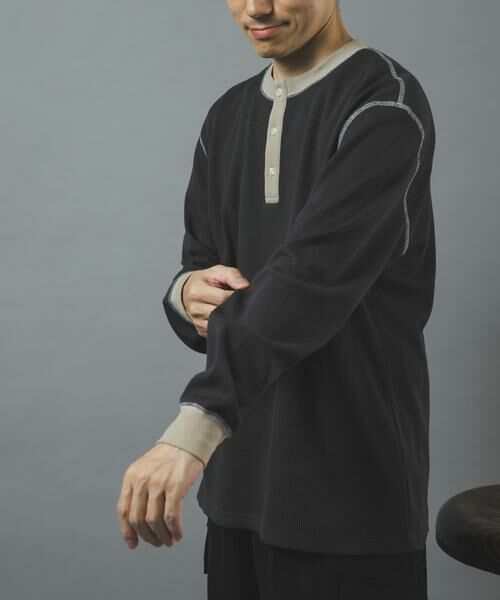 URBAN RESEARCH ITEMS / アーバンリサーチ アイテムズ Tシャツ | 配色ワッフルヘンリーネックカットソー | 詳細26