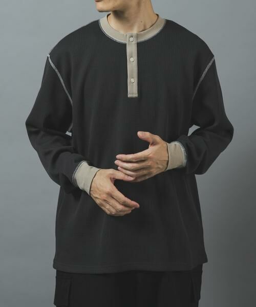 URBAN RESEARCH ITEMS / アーバンリサーチ アイテムズ Tシャツ | 配色ワッフルヘンリーネックカットソー | 詳細27