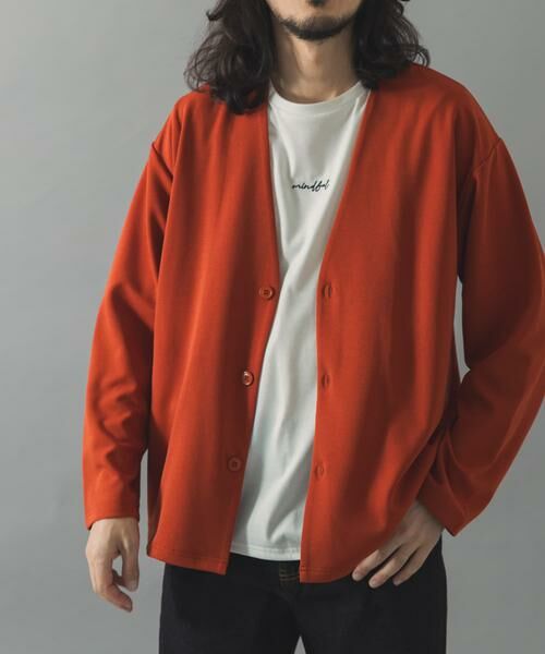 URBAN RESEARCH ITEMS / アーバンリサーチ アイテムズ カーディガン・ボレロ | 『イージーケア』UVカッドライタッチカーディガン+刺繍Tシャツセット | 詳細4