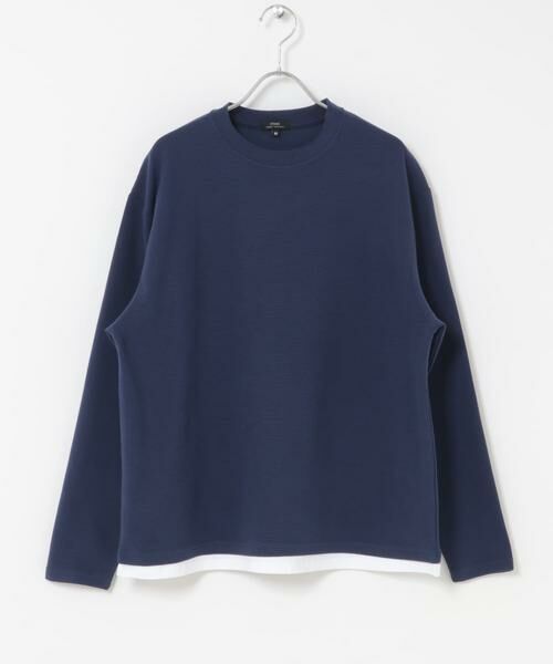 URBAN RESEARCH ITEMS / アーバンリサーチ アイテムズ Tシャツ | CVCリップルフェイクレイヤードカットソー（ネイビー）