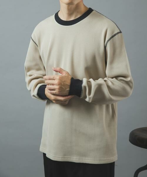 URBAN RESEARCH ITEMS / アーバンリサーチ アイテムズ Tシャツ | 配色ワッフル クルーネック カットソー | 詳細4