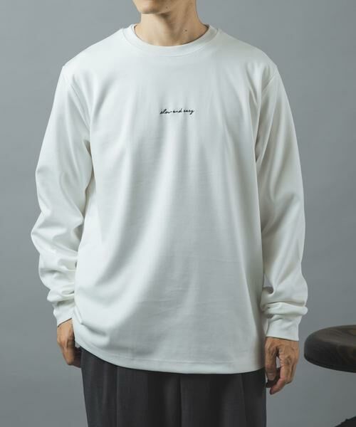 URBAN RESEARCH ITEMS / アーバンリサーチ アイテムズ Tシャツ | 刺繍TRストレッチポンチロングスリーブカットソー（ホワイト）