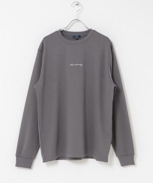 URBAN RESEARCH ITEMS / アーバンリサーチ アイテムズ Tシャツ | 刺繍TRストレッチポンチロングスリーブカットソー（グレー系その他）