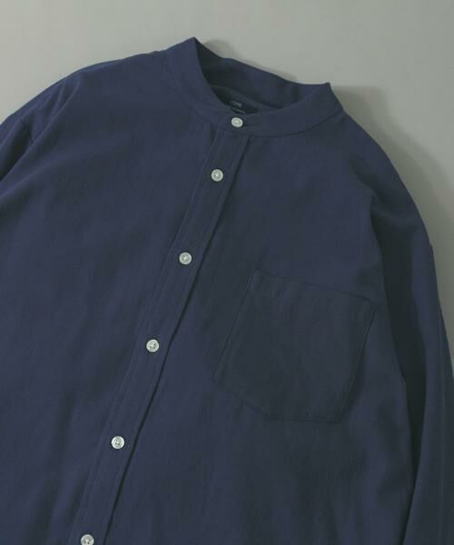 URBAN RESEARCH ITEMS / アーバンリサーチ アイテムズ シャツ・ブラウス | ソフトタッチフランネルバンドカラーシャツ（ネイビー）