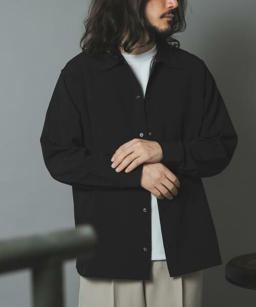 URBAN RESEARCH ITEMS / アーバンリサーチ アイテムズ シャツ・ブラウス | 2WAYストレッチ L.S.スナップシャツ(ブラック)