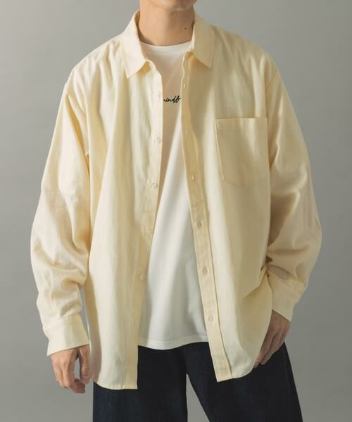 URBAN RESEARCH ITEMS / アーバンリサーチ アイテムズ シャツ・ブラウス | ソフトタッチフランネルレギュラーカラーシャツ(オフホワイト)