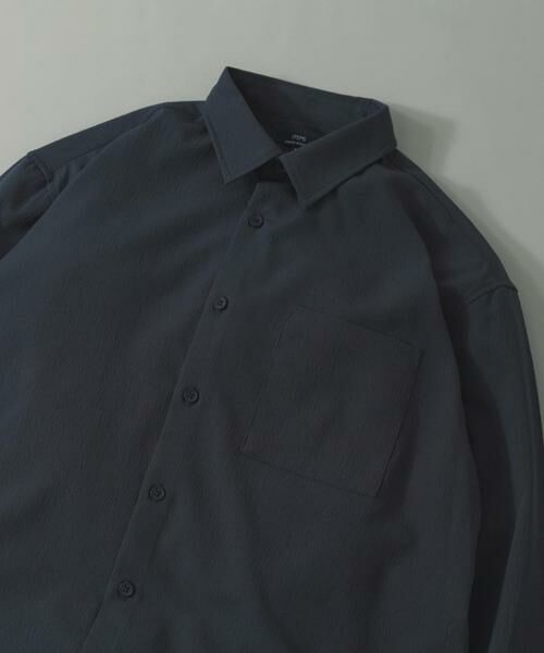 URBAN RESEARCH ITEMS / アーバンリサーチ アイテムズ シャツ・ブラウス | ヨウリュウレギュラーカラー長袖シャツ(ネイビー)