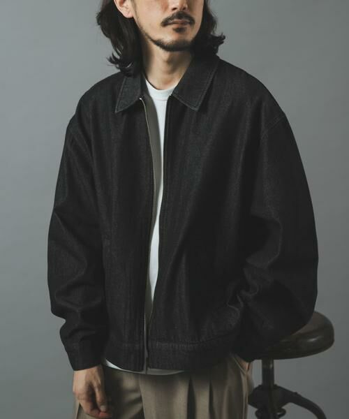 URBAN RESEARCH ITEMS / アーバンリサーチ アイテムズ ブルゾン | Denim Zip Up Blouson(ブラック)