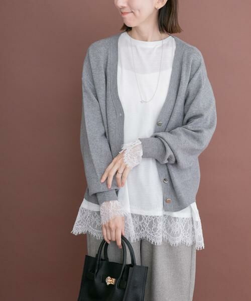 URBAN RESEARCH ITEMS / アーバンリサーチ アイテムズ Tシャツ | レースコンビロングTシャツ | 詳細1