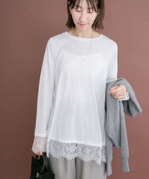 URBAN RESEARCH ITEMS / アーバンリサーチ アイテムズ Tシャツ | レースコンビロングTシャツ | 詳細5