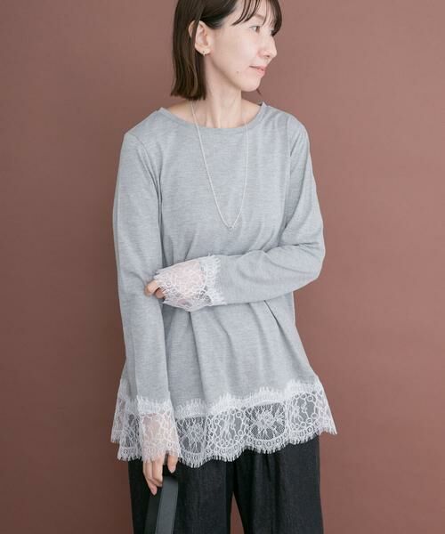 URBAN RESEARCH ITEMS / アーバンリサーチ アイテムズ Tシャツ | レースコンビロングTシャツ | 詳細9