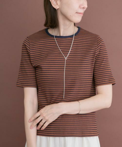 URBAN RESEARCH ITEMS / アーバンリサーチ アイテムズ Tシャツ | ハンソデボーダーTシャツ（ブラウン）