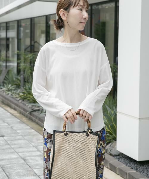 URBAN RESEARCH ITEMS / アーバンリサーチ アイテムズ Tシャツ | シアーロングTシャツ(ホワイト)