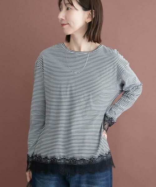 URBAN RESEARCH ITEMS / アーバンリサーチ アイテムズ Tシャツ | レース切替ロングTシャツ | 詳細13