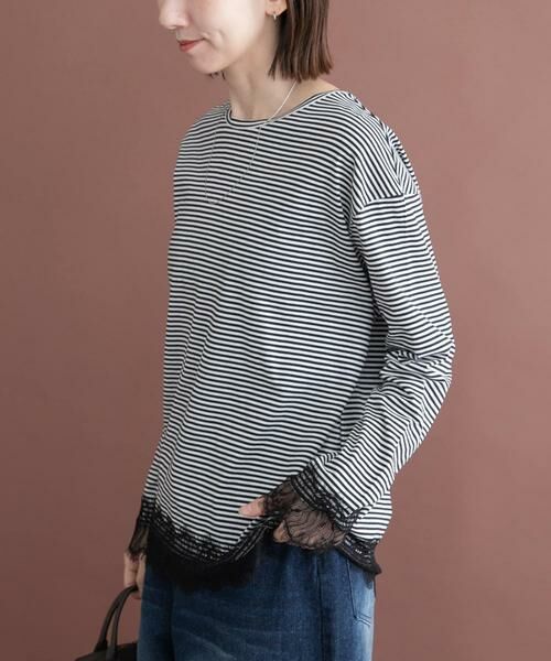 URBAN RESEARCH ITEMS / アーバンリサーチ アイテムズ Tシャツ | レース切替ロングTシャツ | 詳細14