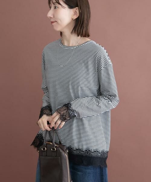 URBAN RESEARCH ITEMS / アーバンリサーチ アイテムズ Tシャツ | レース切替ロングTシャツ | 詳細15