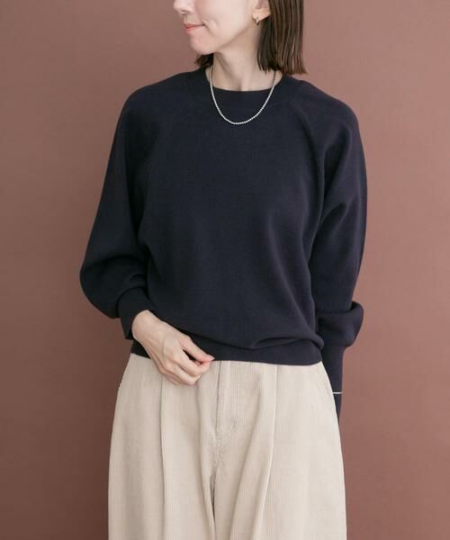 URBAN RESEARCH ITEMS / アーバンリサーチ アイテムズ ニット・セーター | ソフトタッチラグランニット（ネイビー）