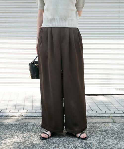 URBAN RESEARCH ITEMS / アーバンリサーチ アイテムズ その他パンツ | ヴィンテージサテンパンツ(ブラウン)