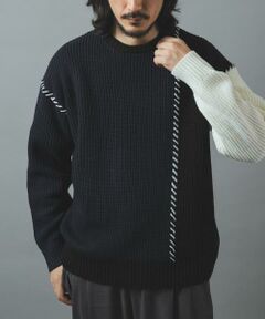 URBAN RESEARCH ITEMS / アーバンリサーチ アイテムズ ニット・セーター | ブランケットステッチ パッチワークニット