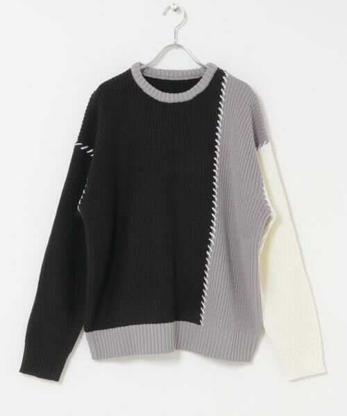 URBAN RESEARCH ITEMS / アーバンリサーチ アイテムズ ニット・セーター | ブランケットステッチ パッチワークニット | 詳細23