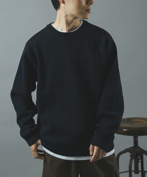 URBAN RESEARCH ITEMS / アーバンリサーチ アイテムズ ニット・セーター | 『洗濯可/UVカット抗菌/防臭』高機能ニットクルーネックアンサンブル(ネイビー)