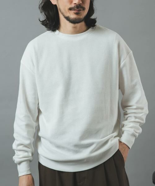 URBAN RESEARCH ITEMS / アーバンリサーチ アイテムズ Tシャツ | ワッフルロングスリーブカットソー(ホワイト)