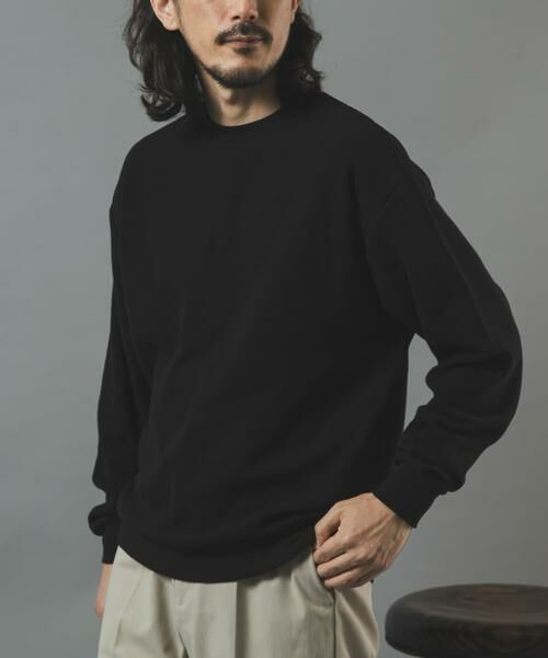 URBAN RESEARCH ITEMS / アーバンリサーチ アイテムズ Tシャツ | ワッフルロングスリーブカットソー(ブラック)