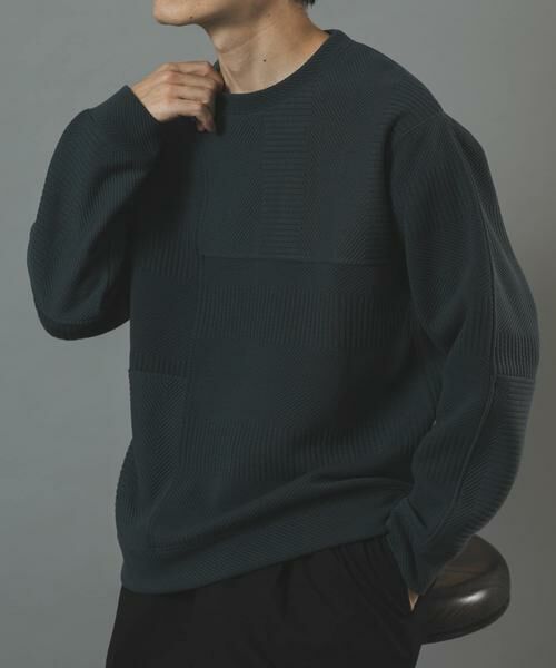URBAN RESEARCH ITEMS / アーバンリサーチ アイテムズ Tシャツ | キリカエ ジャカード クルーネックtops(グリーン系その他)